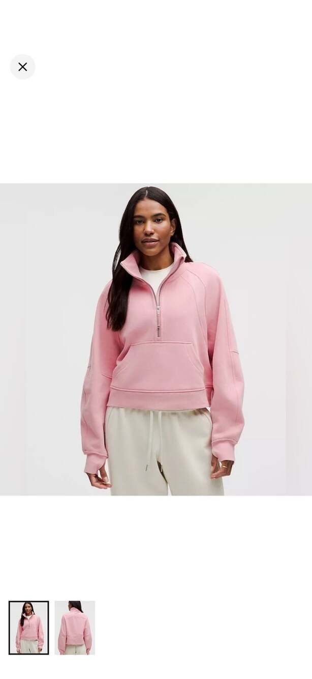 Lululemon Scuba Oversized Funnel Neck Half Zip Sweatshirt Pink Savannah